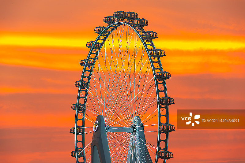 夕阳下的摩天轮图片素材
