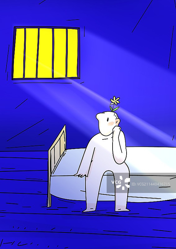 夏天童话故事绘本插画哪怕最不幸的人生也会有阳光明媚的时光，也会在沙砾石缝中长出小小的幸福之花。图片素材