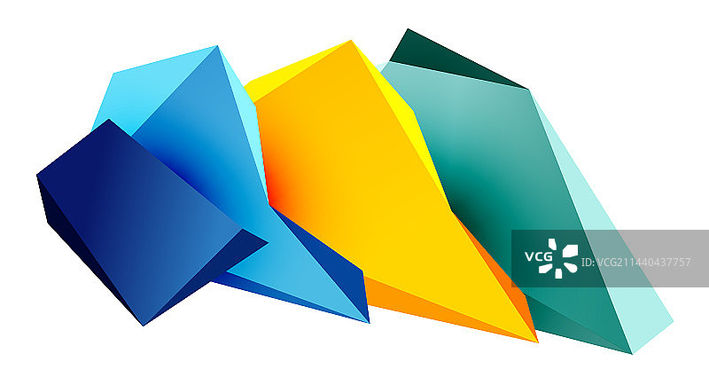 三维低多边形三角形几何设计图片素材