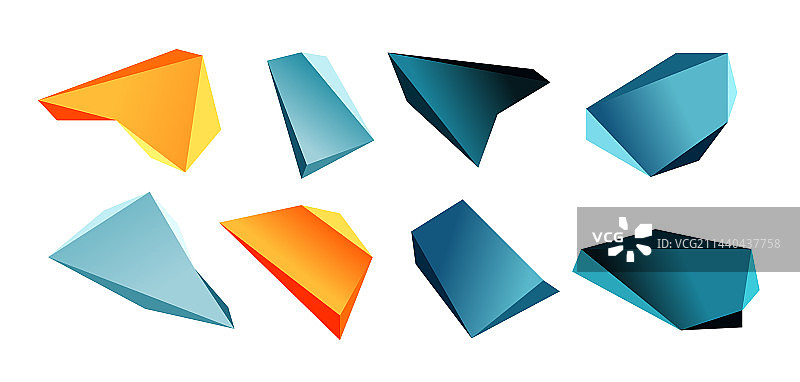 三维低多边形三角形几何设计图片素材