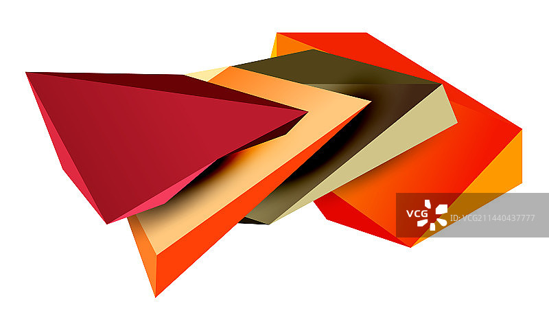 三维低多边形三角形几何设计图片素材