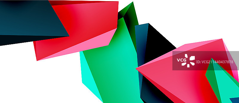 三维低多边形三角形几何设计图片素材