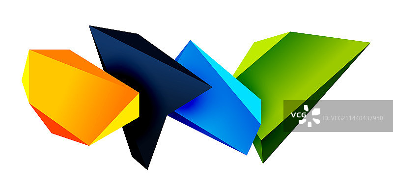 三维低多边形三角形几何设计图片素材