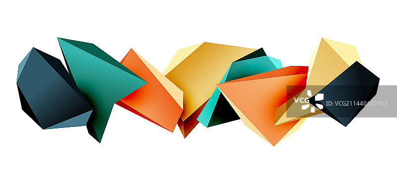 三维低多边形三角形几何设计图片素材