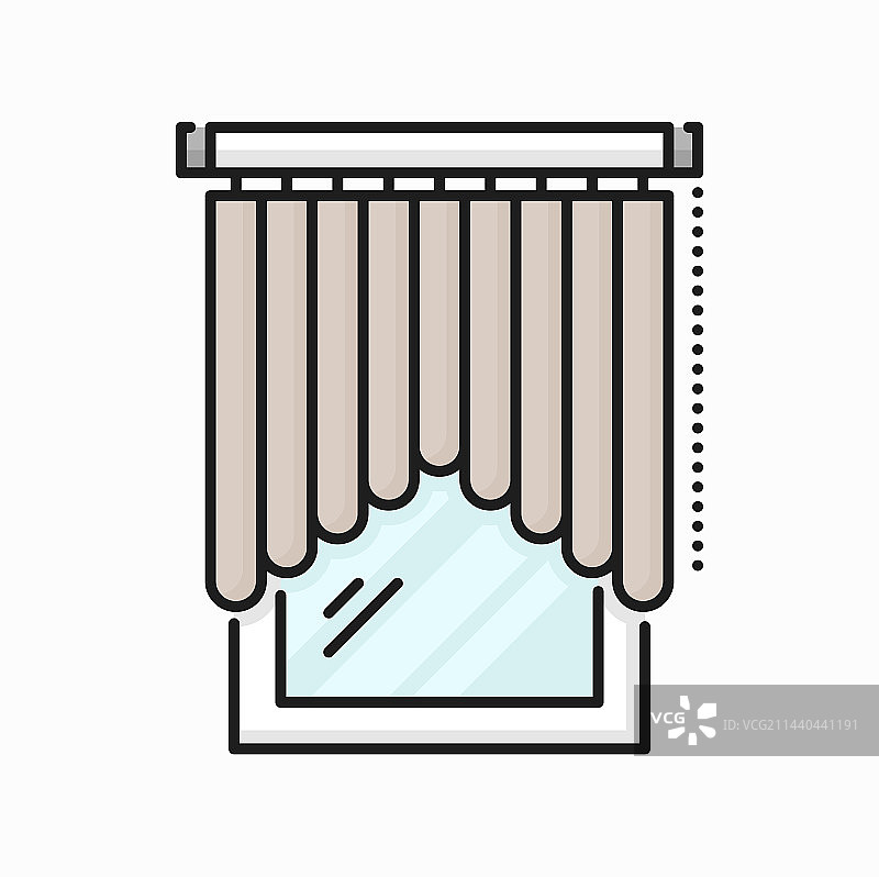 百叶窗帘遮阳线条图标图片素材