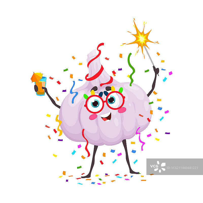 卡通大蒜蔬菜庆生图片素材