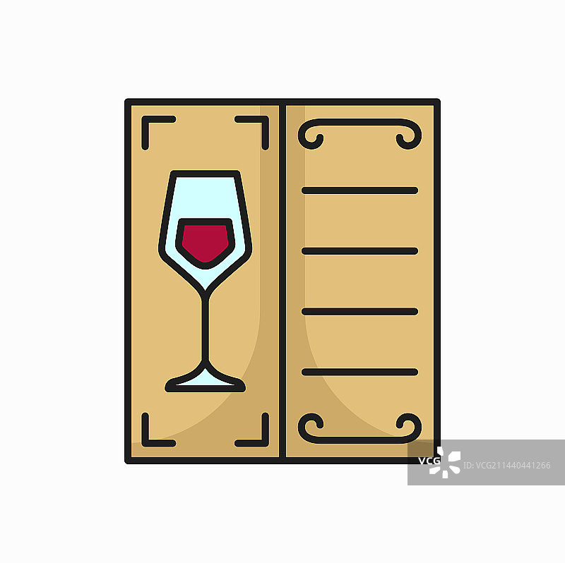 吧台卡片轮廓图标葡萄酒品尝宣传册图片素材