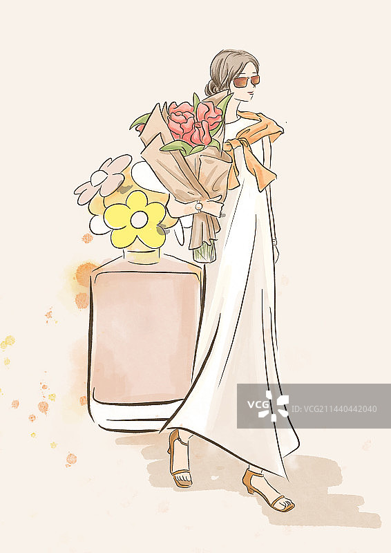 春日白裙子图片素材