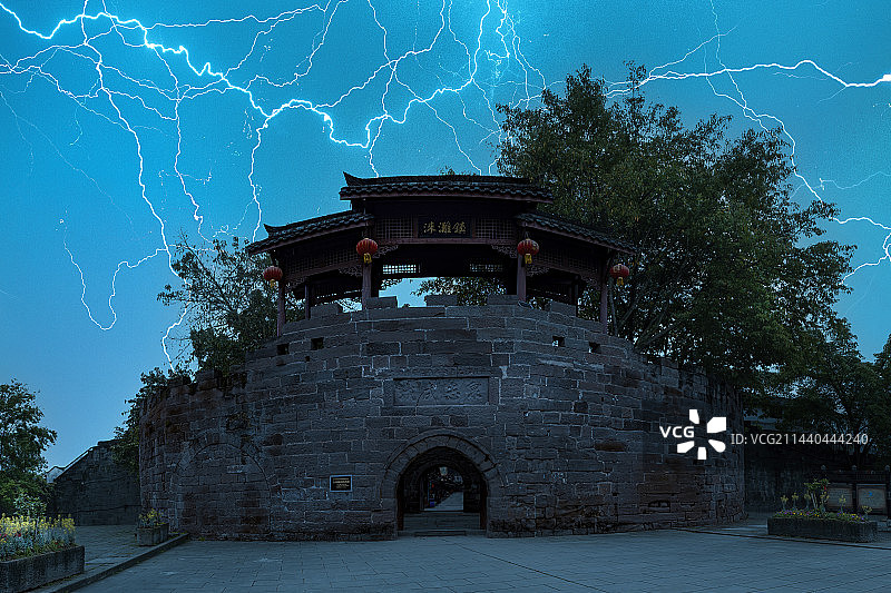 重庆涞滩古镇夜色图片素材