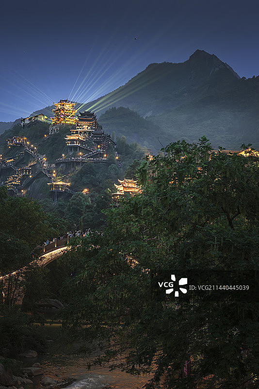 上饶望仙谷夜色图片素材