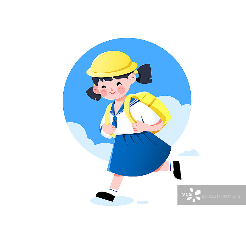 插画-小学生/书包/教育图片素材