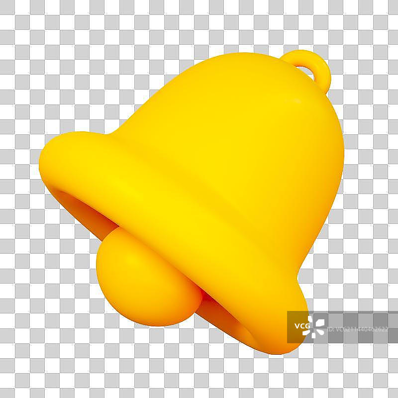 3D立体黄色铃铛图片素材