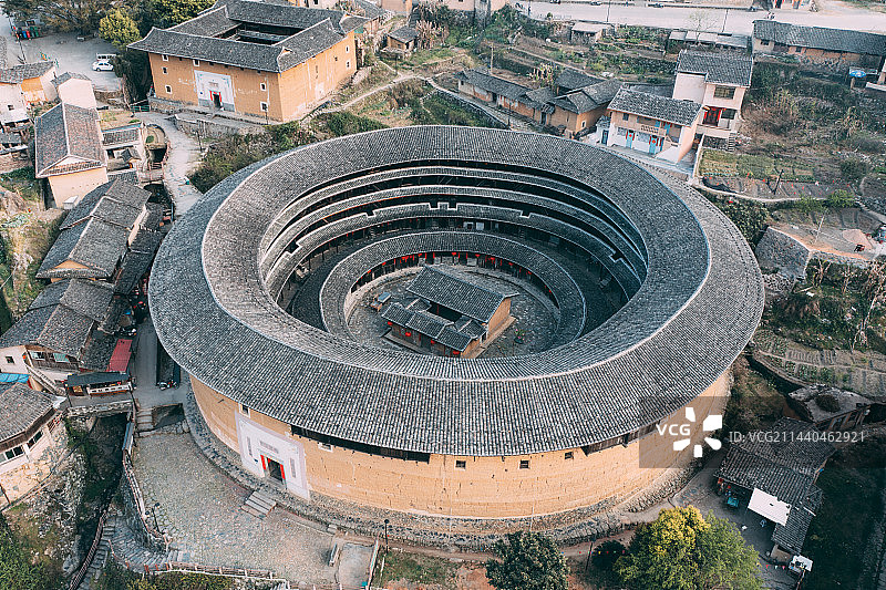 航拍永定土楼——集庆楼图片素材