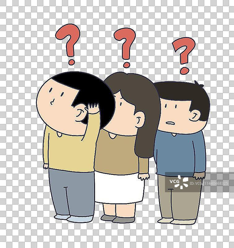 元素：疑问问题的人群图片素材