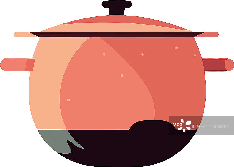 在炉子上用平底锅煮汤图片素材