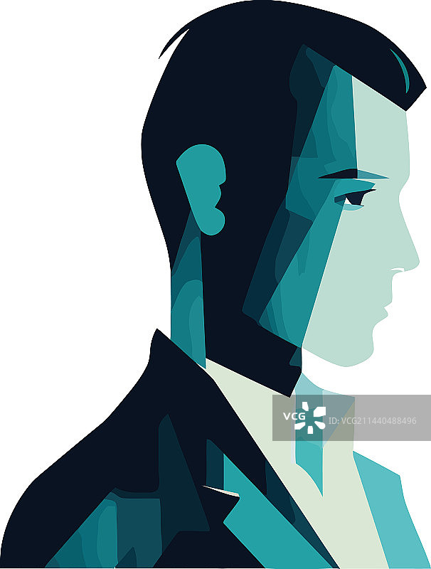 成功的商人头像轮廓图片素材