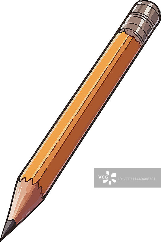 白色背景上的黄色铅笔素描图片素材