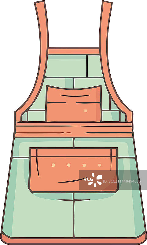 绿色厨房围裙配饰图标图片素材