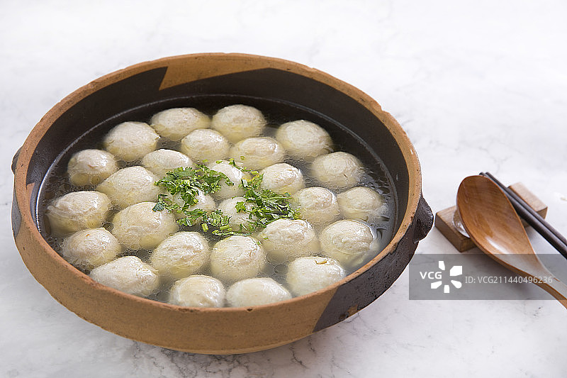 客家美食小吃猪肉丸子汤图片素材