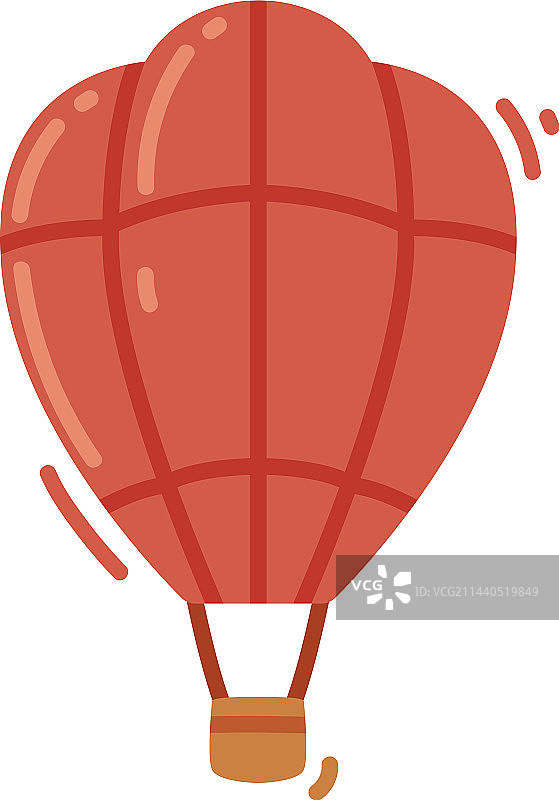 带悬挂吊舱的红色热气球图片素材