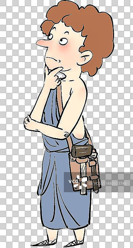 正在思考的古代希腊石匠人物元素图片素材