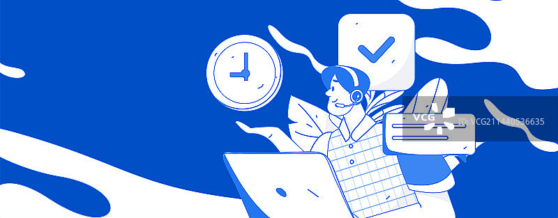 与咨询顾问进行沟通扁平矢量人物概念运营手绘插画图片素材