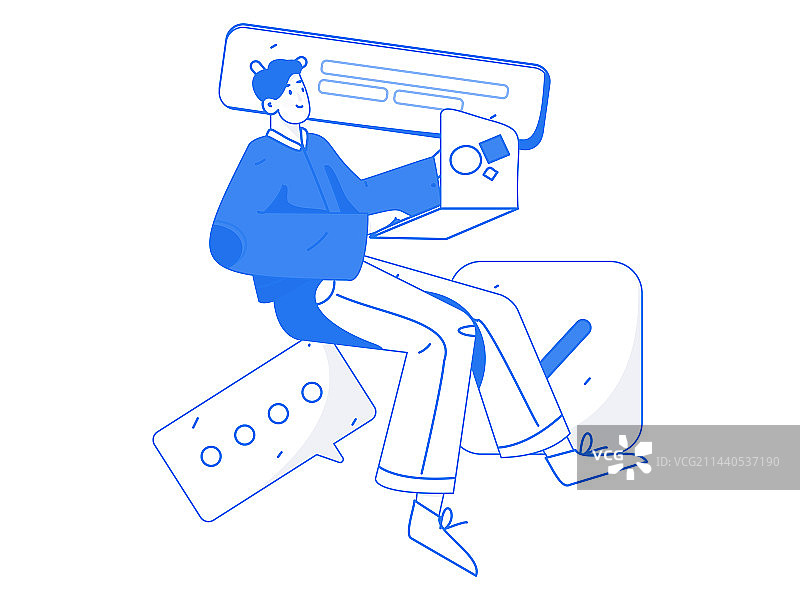 与咨询顾问进行沟通扁平矢量人物概念运营手绘插画图片素材