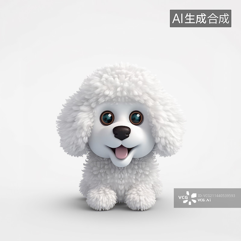 【AI数字艺术】可爱的贵宾犬毛绒玩具图片素材