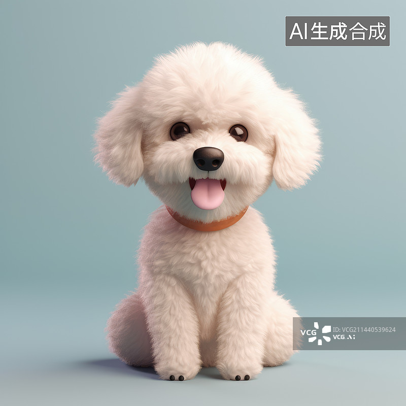 【AI数字艺术】可爱的贵宾犬毛绒玩具图片素材