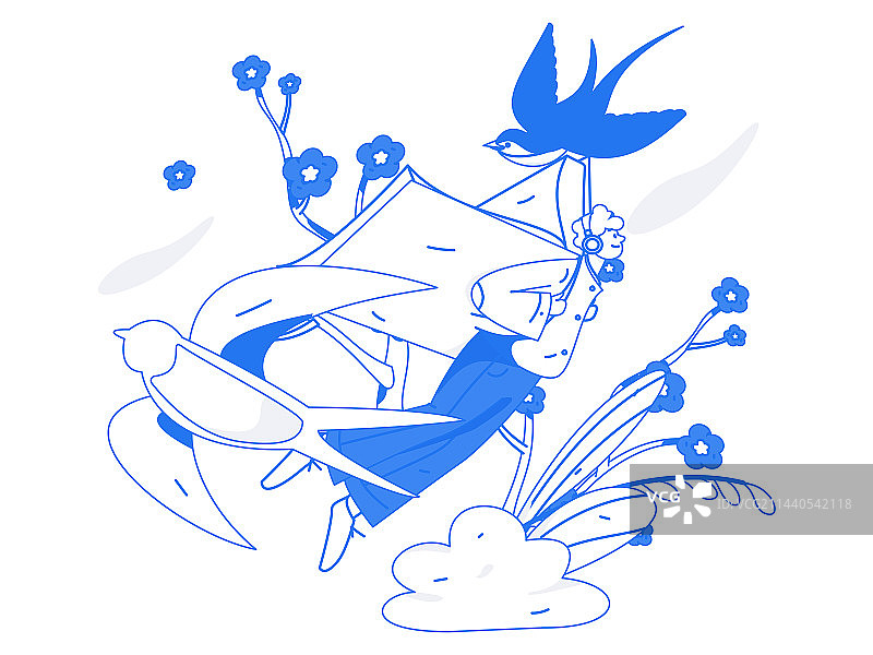 24节气立春雨水惊蛰春风清明谷雨扁平人物矢量概念运营手绘插画图片素材