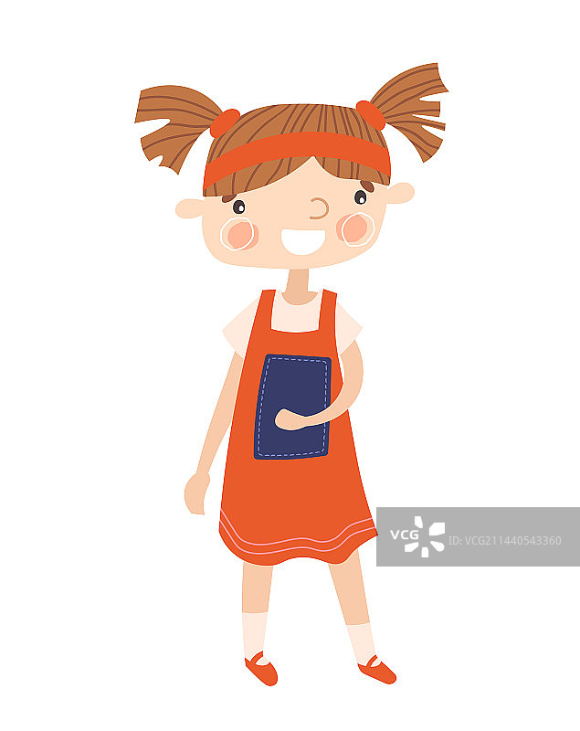 穿红色连衣裙的女学生概念设计图片素材