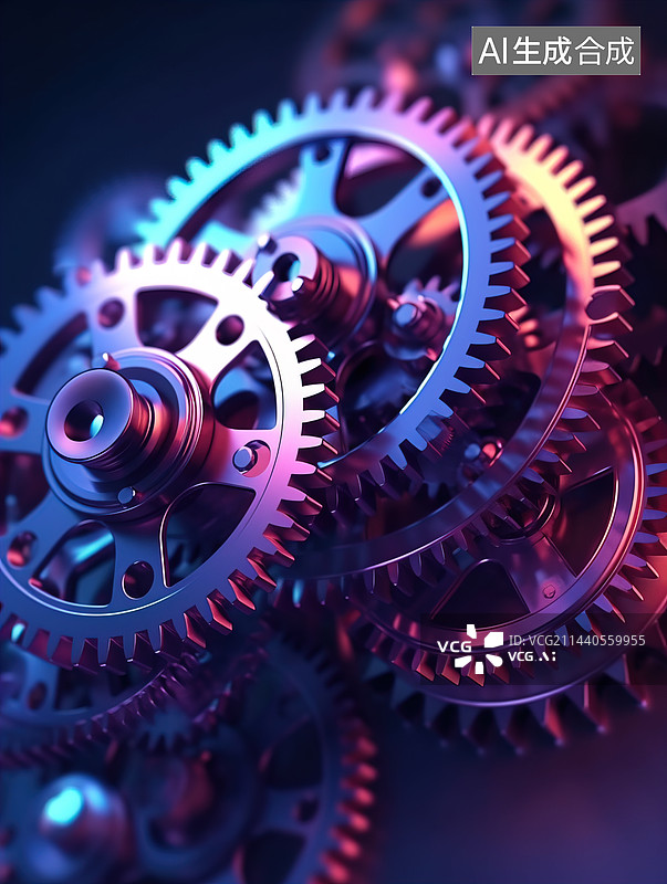 【AI数字艺术】齿轮，图标，3D图片素材