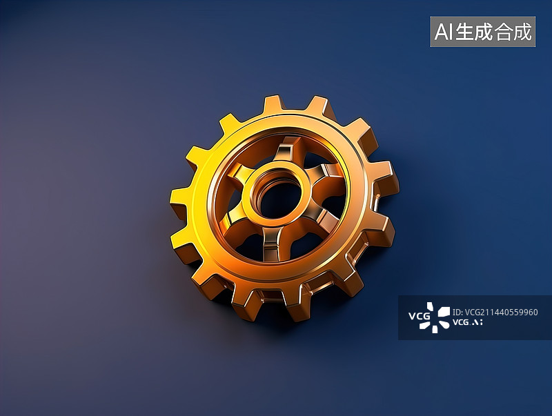 【AI数字艺术】齿轮，图标，3D图片素材