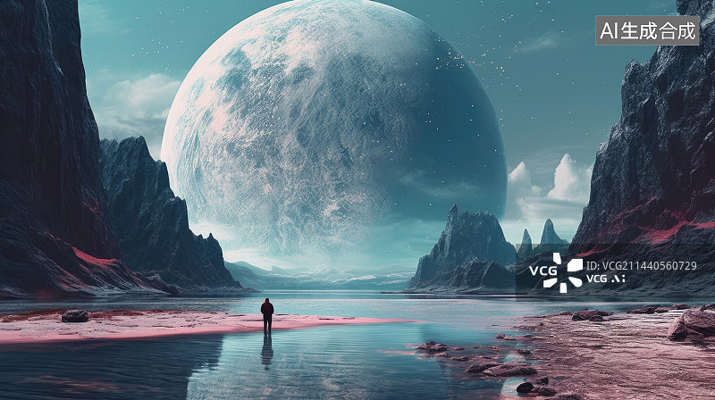 【AI数字艺术】外星球山水自然风景壁纸图片素材
