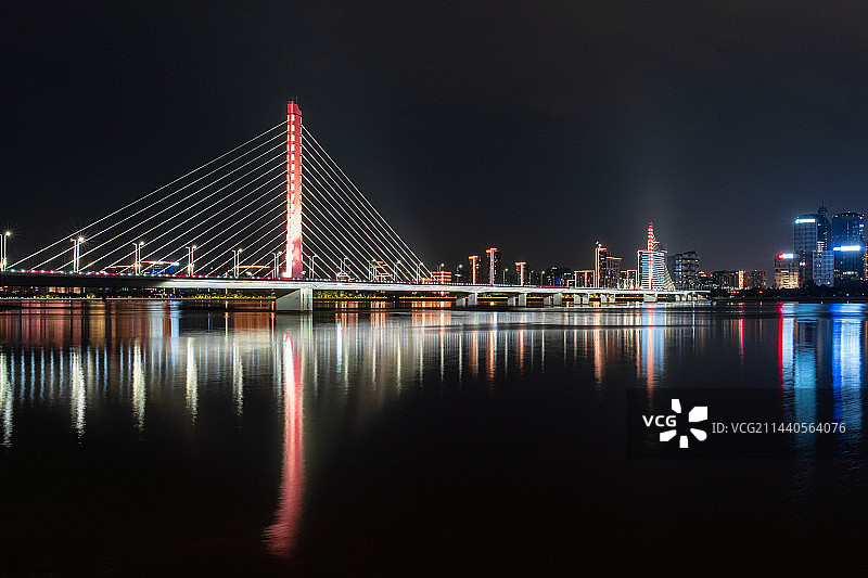 杭州西兴大桥夜景图片素材