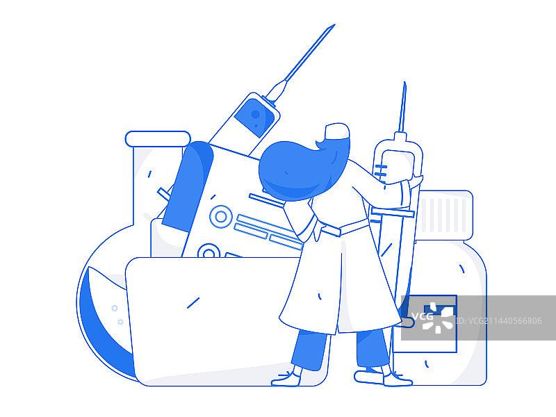 医疗人物抗疫扁平矢量概念运营手绘插画图片素材