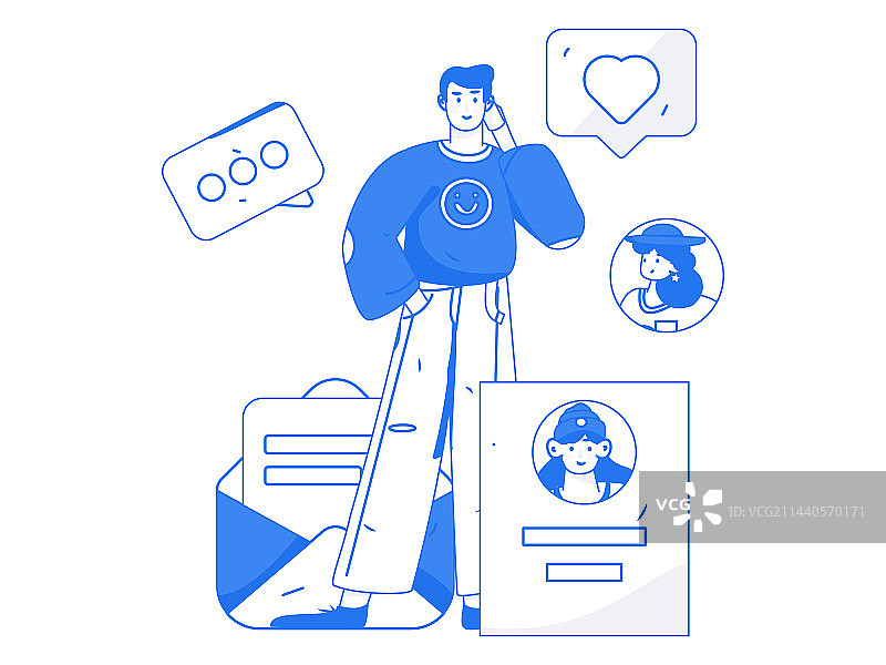 求职面试的人员扁平矢量概念运营手绘插画图片素材