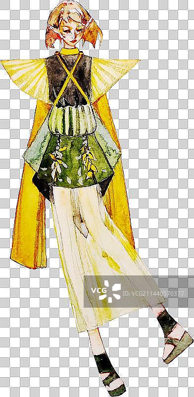 水彩女孩图片素材