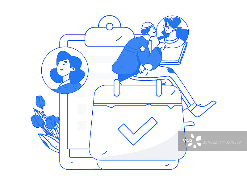 求职面试的人员扁平矢量概念运营手绘插画图片素材