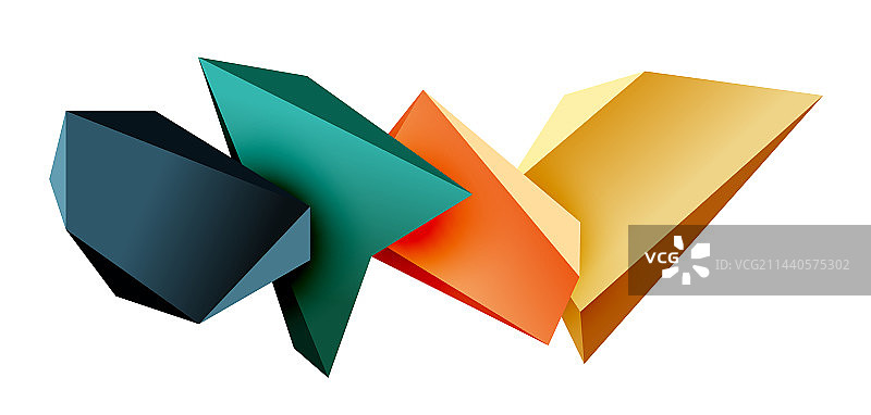 三维低多边形三角形几何设计图片素材