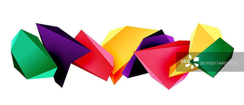 三维低多边形三角形几何设计图片素材