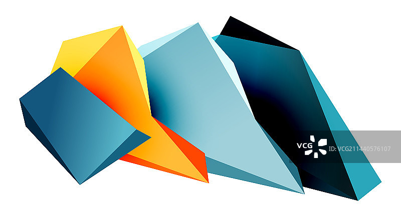 三维低多边形三角形几何设计图片素材