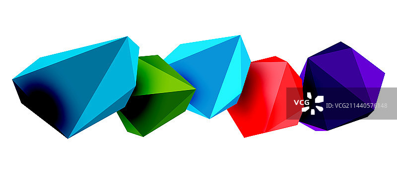 抽象低聚石设计几何三维图片素材