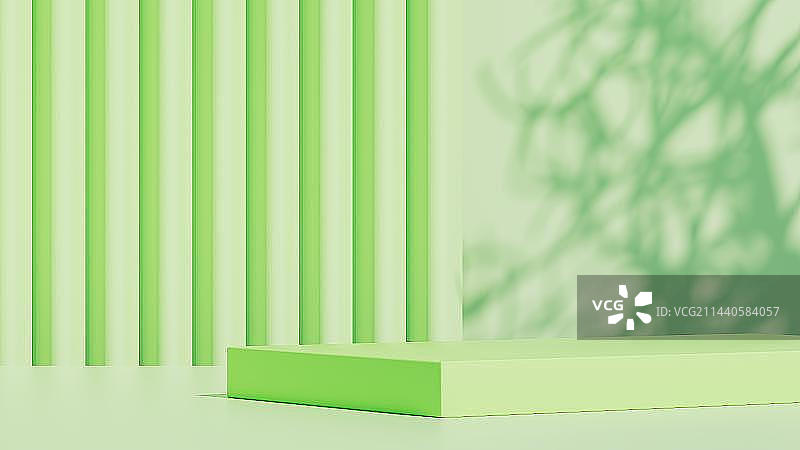 绿色背景下的展台镜头图片素材