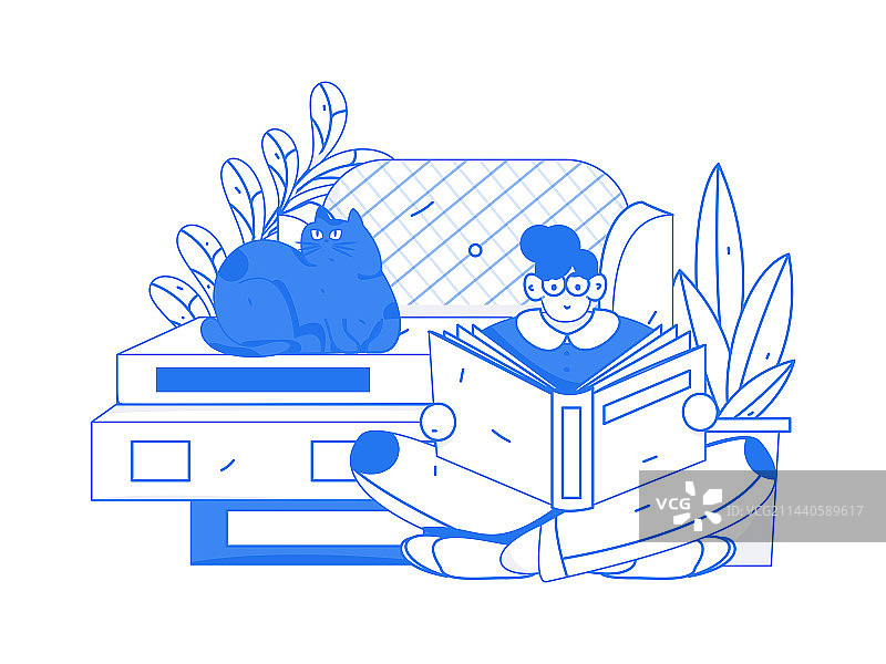 居家室内人物场景扁平矢量概念运营手绘插画图片素材