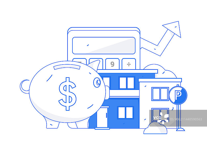 住房贷款扁平矢量概念运营插画图片素材