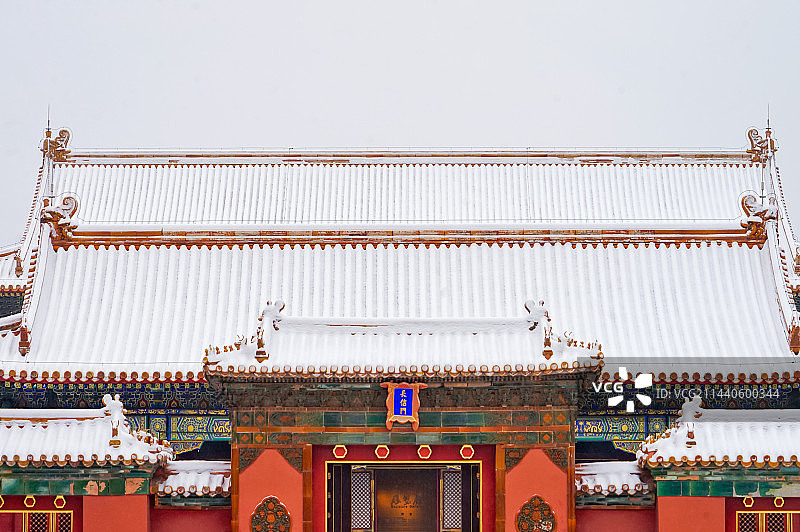 大雪中的故宫慈宁宫景色图片素材