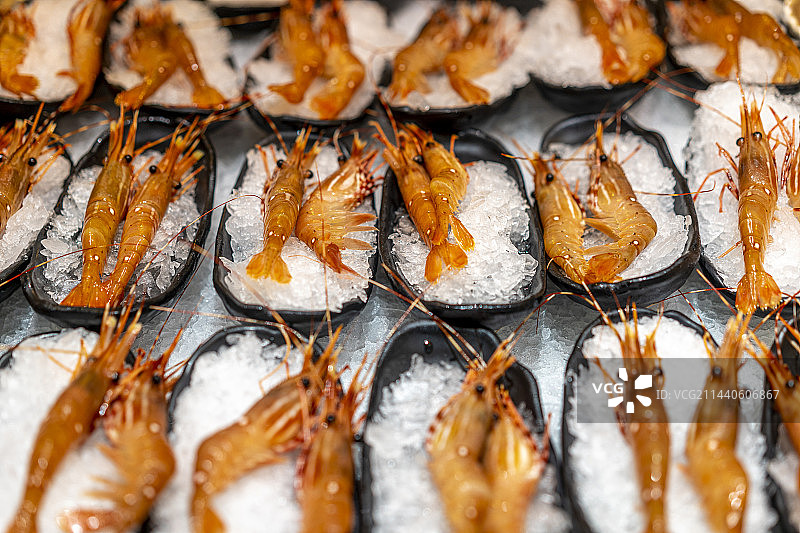 餐厅里大量的海鲜特写图片素材