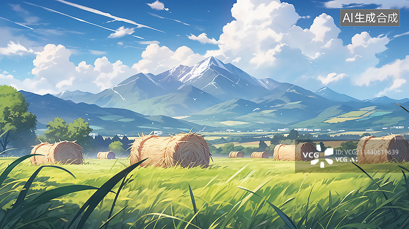 【AI数字艺术】夏天农业风景插画图片素材