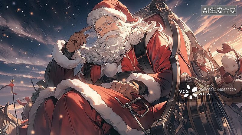 【AI数字艺术】圣诞老人插画图片素材
